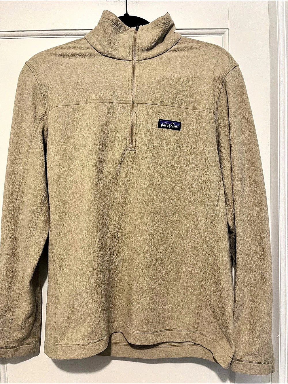 Patagonia Men’s Small Micro D 1/4-Zip Fleece Pullover Beige Small